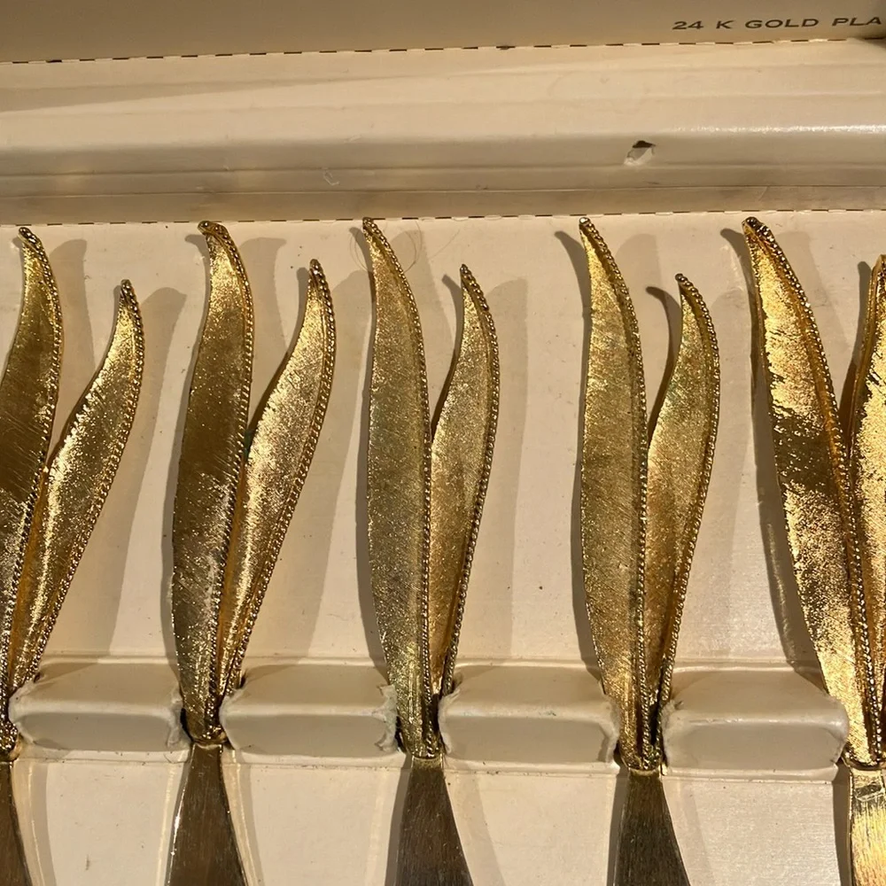 Collectible Rare Vintage 24k Gold Plated Cheese/Butter Spreaders By Janis